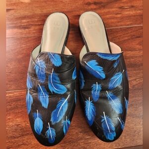 Alepel Feather Handpainted Mules Sildes Flats Brazil